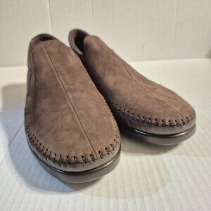 SAS Shoes Women 10M Turf Coffee Dream Leather/ Suede Tripad Comfort Loafers